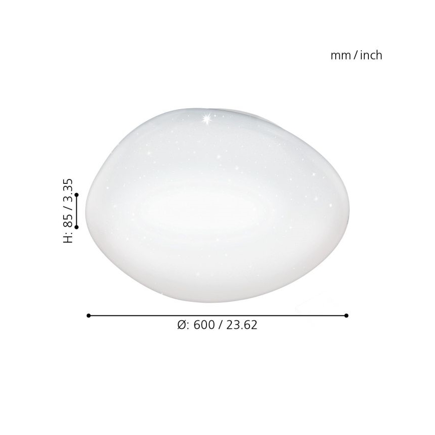 Eglo 98228 - Candeeiro de teto LED regulável SILERAS-A LED/36W/230V Ø 60 cm + comando à distância
