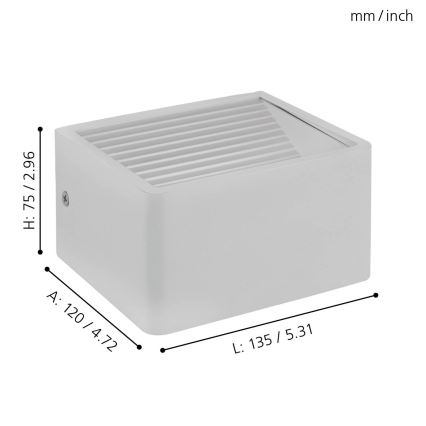 Eglo - Iluminação de parede exterior LED LED/6W/230V IP55