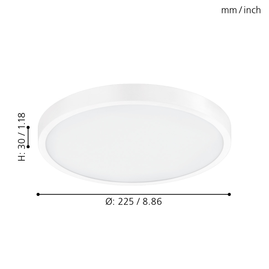 Eglo - Candeeiro de tecto LED dimável LED/14W/230V + comando remoto Ø 22,5 cm