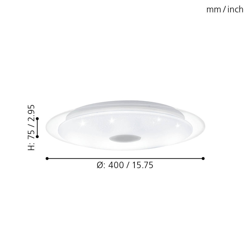 Eglo - Luminária de teto LED dimmerizável LED/24W/230V + controlo remoto
