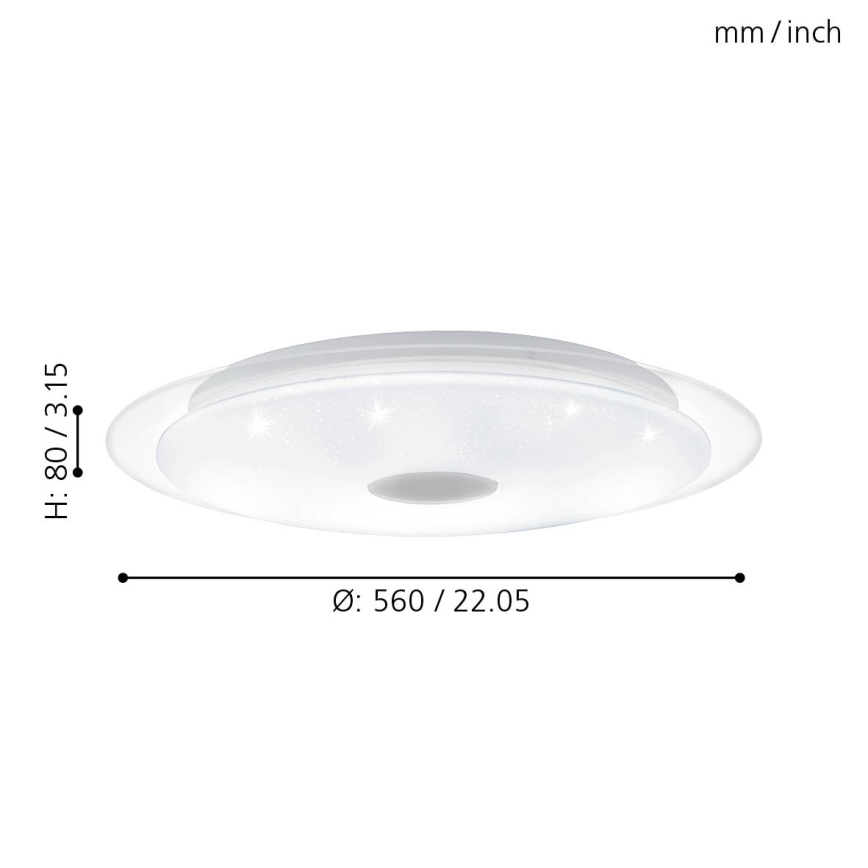 Eglo - Luminária de teto LED dimmerizável LED/36W/230V + controlo remoto