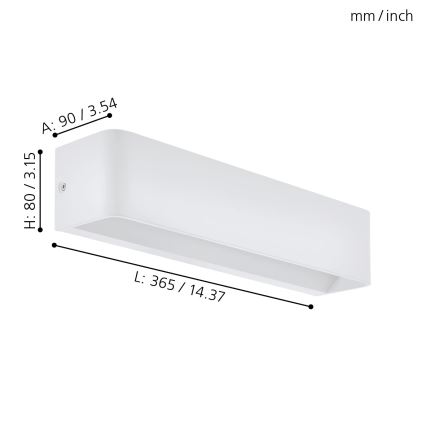 Eglo - Luz de parede LED LED/12W/230V