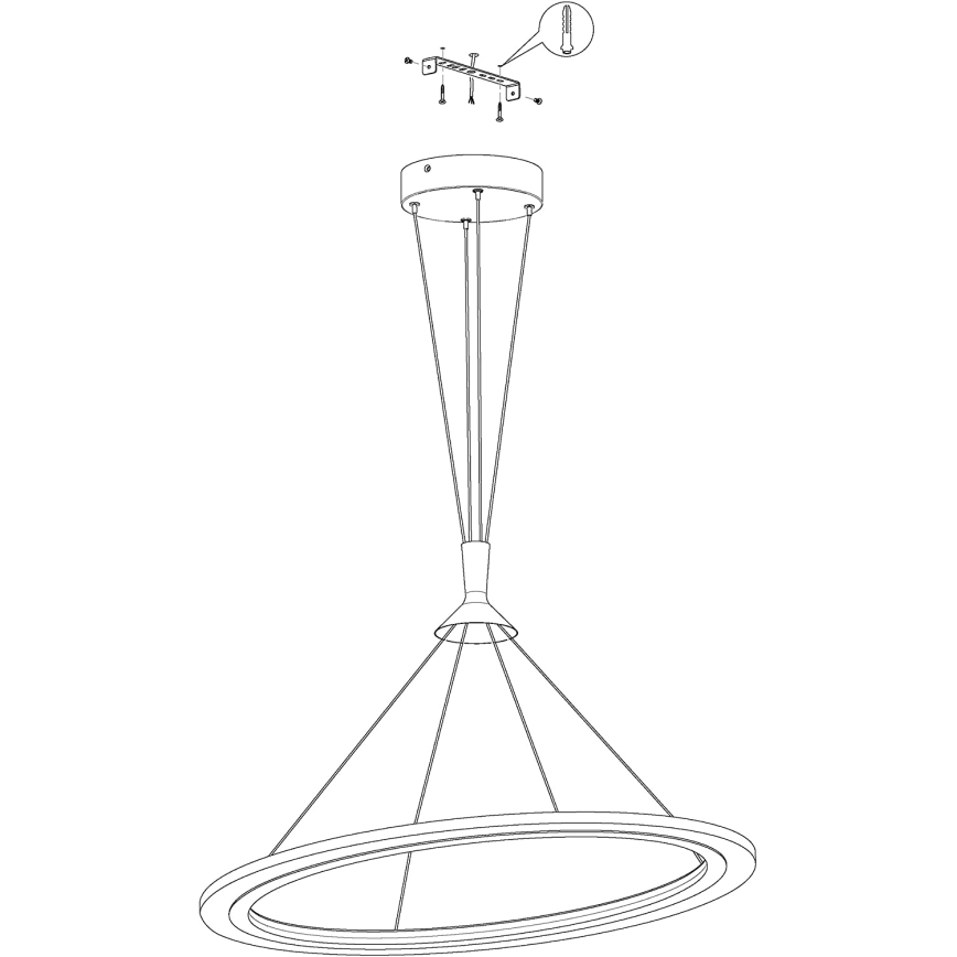 Eglo 98427 - Lustre suspenso em cabo LED RGB regulável HORNITOS-C LED/37W/230V + comando remoto
