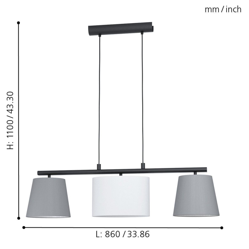 Eglo - LED lustre suspenso por cabo 3xE14/25W/230V