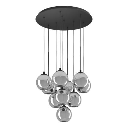 Eglo - Lustre suspenso em cabo 10xE27/40W/230V preto/cromado brilhante