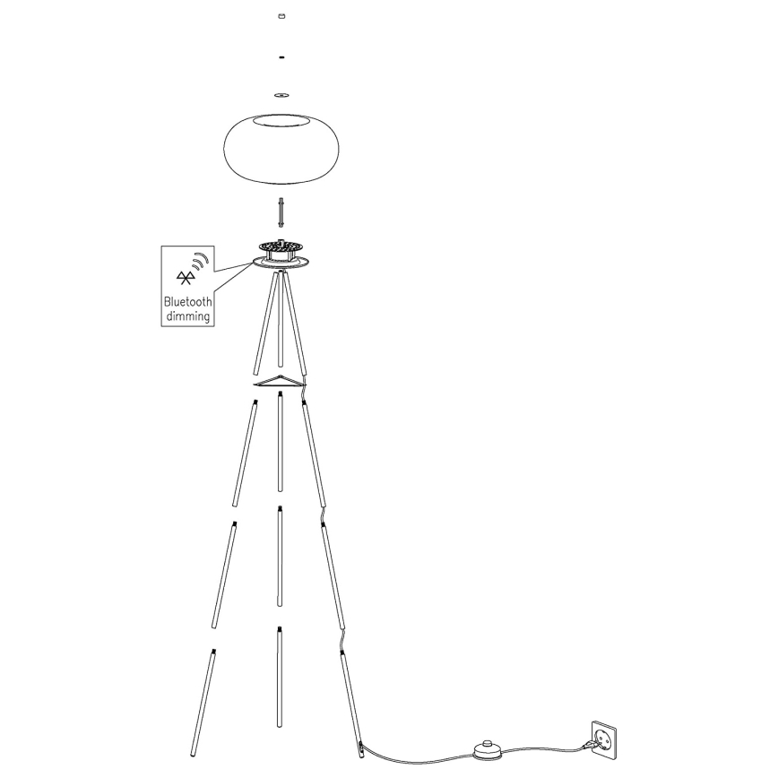 Eglo - Candeeiro de chão LED RGB com regulação OPTICA-C LED/17W/230V diâmetro 56 cm