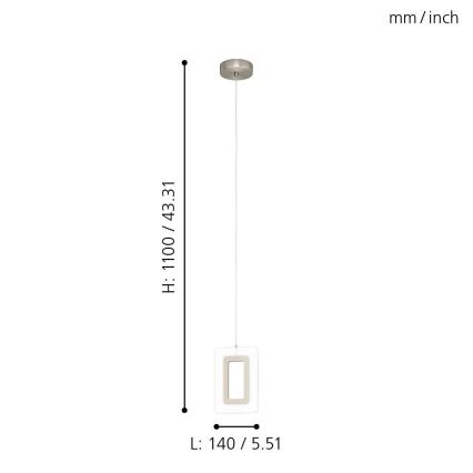 Eglo 98678 - Lustre suspenso por cabo ENALURI LED/5,4W/230V