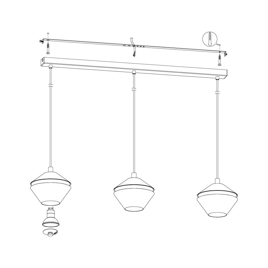 Eglo 98682 - Lustre LED suspenso por cabo PERPIGO 3xGU10/5W/230V