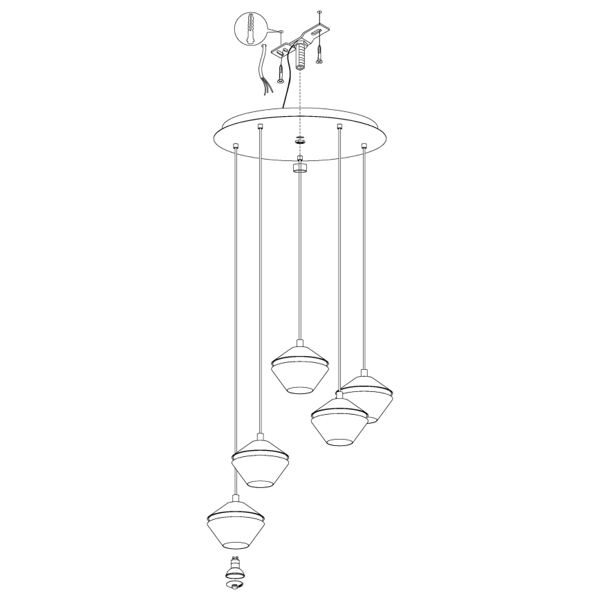Eglo 98683 - Lustre pendente LED PERPIGO em cabo 5xGU10/5W/230V