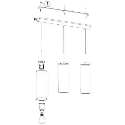 Eglo - Candelabro num fio 3xE27/15W/230V