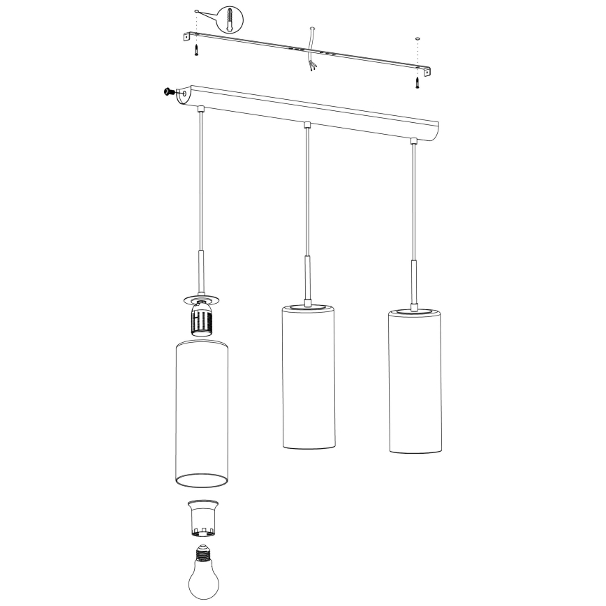 Eglo - Candelabro num fio 3xE27/15W/230V