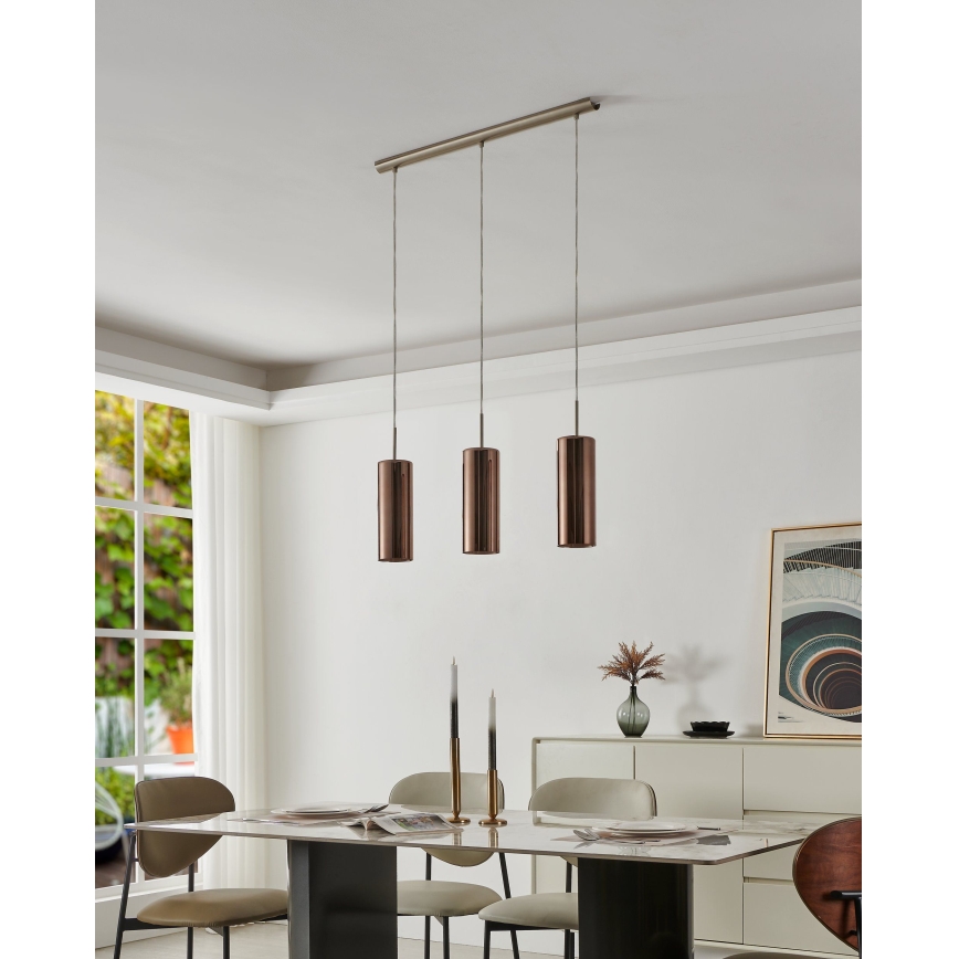 Eglo 98699 - Lustre pendente com cabo SELVINO 3xE27/15W/230V
