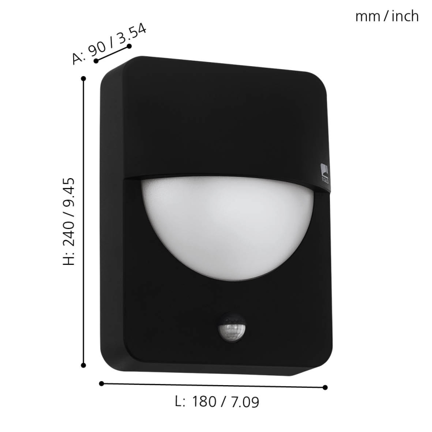 Eglo - Luz de exterior com sensor 1xE27/28W/230V IP44