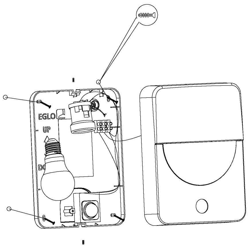Eglo - Luz de exterior com sensor 1xE27/28W/230V IP44