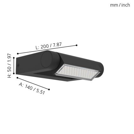 Eglo - Luz de parede LED de exterior LED/4,8W/230V IP44
