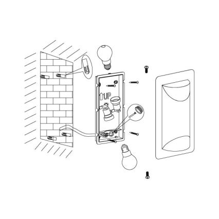 Eglo 98716 - Aplique de parede exterior CISTIERNA 1 2xE27/10W/230V IP44