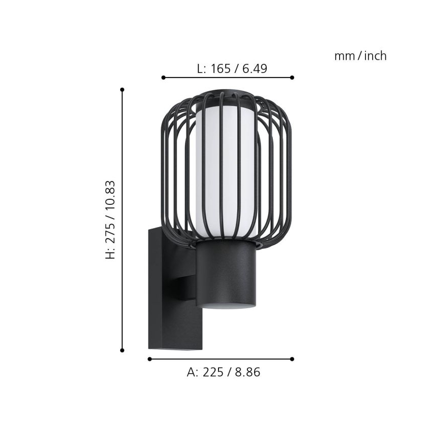 Eglo - Luz de parede de exterior 1xE27/28W/230V IP44