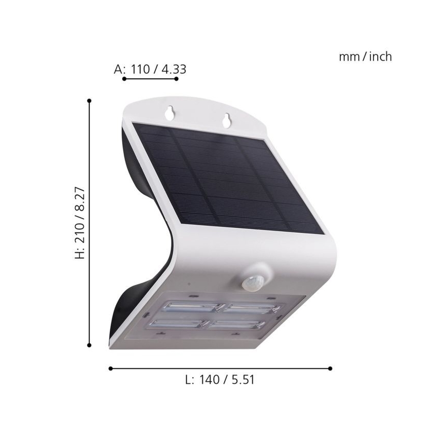 Eglo - Luminária solar LED com sensor LED/3,2W/3,7V 2000 mAh IP54