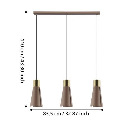 Eglo 98839 - Lustre LED suspenso por cabo LOSALOMAS 3xGU10/4,5W/230V