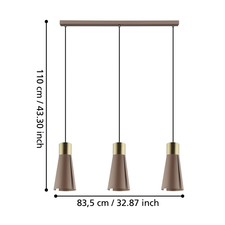 Eglo 98839 - Lustre LED suspenso por cabo LOSALOMAS 3xGU10/4,5W/230V