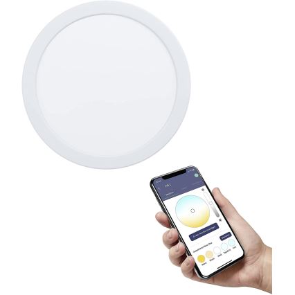 Eglo - Luminária LED dimerizável embutida para casa de banho, 16,5W/230V, IP44, ZigBee, diâmetro 21,6 cm