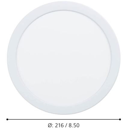 Eglo - Luminária LED dimerizável embutida para casa de banho, 16,5W/230V, IP44, ZigBee, diâmetro 21,6 cm