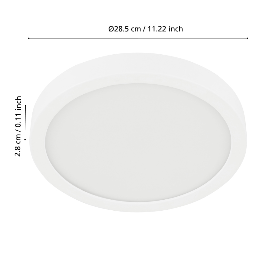 Eglo - Plafon LED regulável para casa de banho LED/19,5W/230V 2700–6500K IP44 ZigBee Ø 28,5 cm