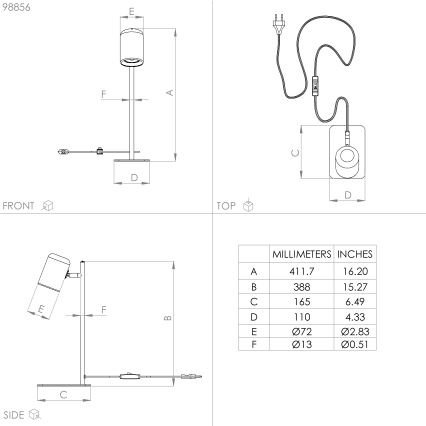 Eglo - Candeeiro de mesa LED 1xGU10/4,5W/230V branco