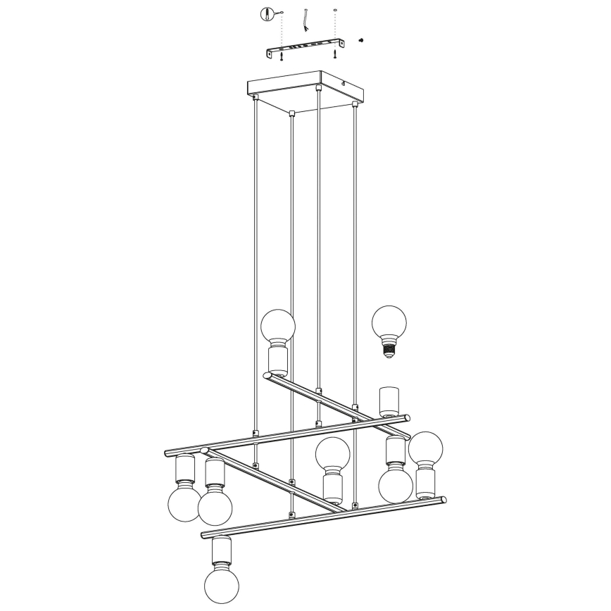 Eglo - Candelabro num fio 8xE27/40W/230V