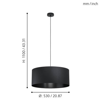 Eglo - Candelabro num fio 1xE27/40W/230V