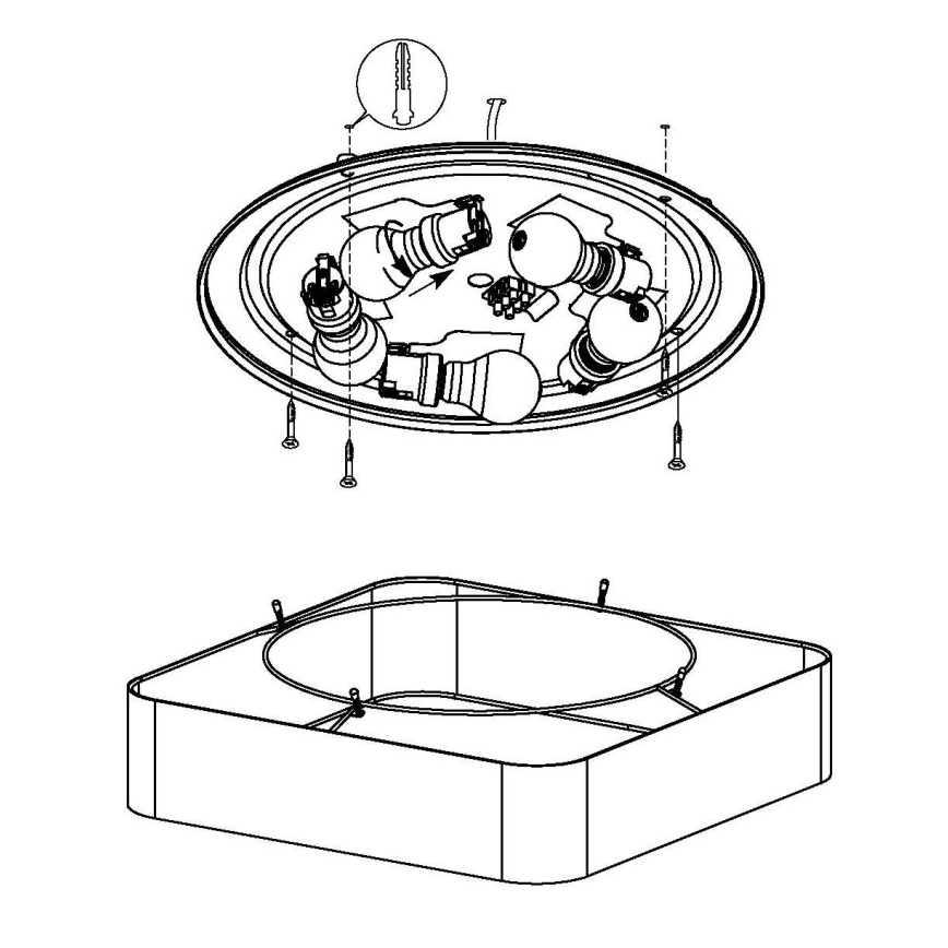 Eglo - Luz de teto 5xE27/25W/230V