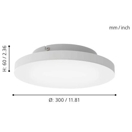 Eglo - Plafon LED RGB regulável TURCONA-C LED/15W/230V + comando à distância