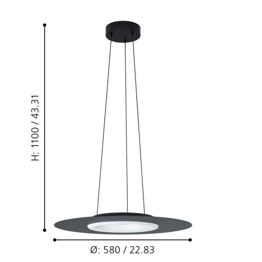Eglo - Lustre LED RGB regulável com cabo COMPO ROSSO-C LED/16W/230V