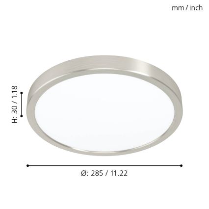 Eglo - Candeeiro de tecto LED/20W/230V diâmetro 28,5 cm