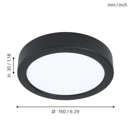 Eglo - Luminária de teto LED, 10,5 W, 230 V, diâmetro 16 cm