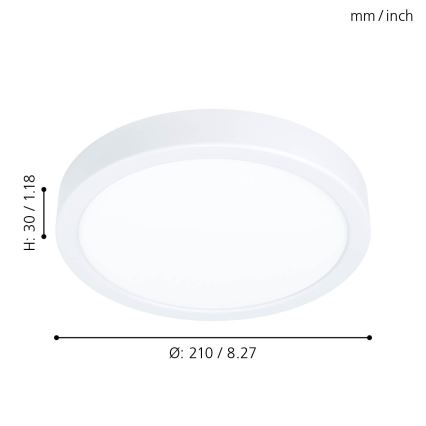 Eglo - Luminária de teto LED/16,5 W/230 V Ø 21 cm