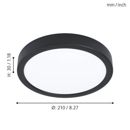 Eglo - Candeeiro de tecto LED/16,5 W/230 V, Ø 21 cm