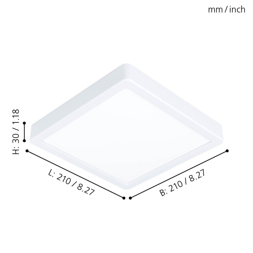 Eglo - Candeeiro de tecto LED/16,5W/230V 21x21 cm