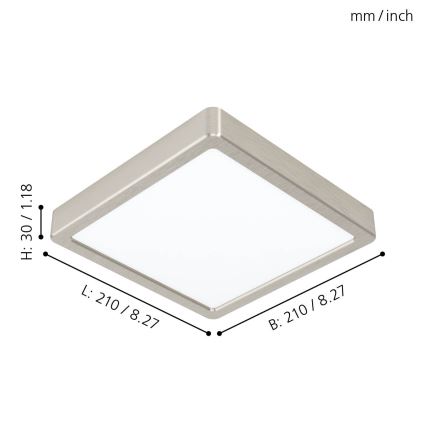 Eglo - Candeeiro de tecto LED/16,5W/230V 21x21 cm