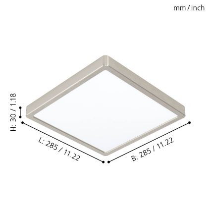 Eglo - Candeeiro de tecto LED/20W/230V 28,5x28,5 cm