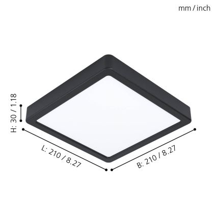 Eglo - Candeeiro de Teto LED/16,5W/230V 21x21 cm