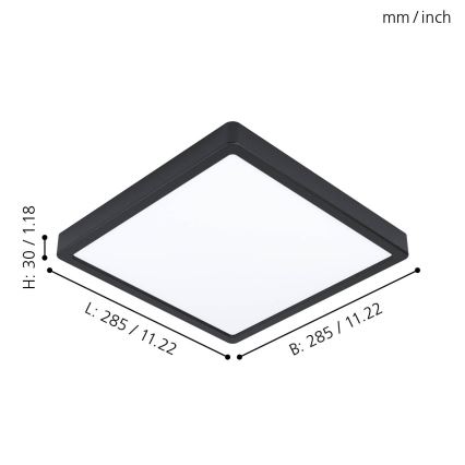 Eglo - Candeeiro de tecto LED LED/20W/230V 28,5x28,5 cm
