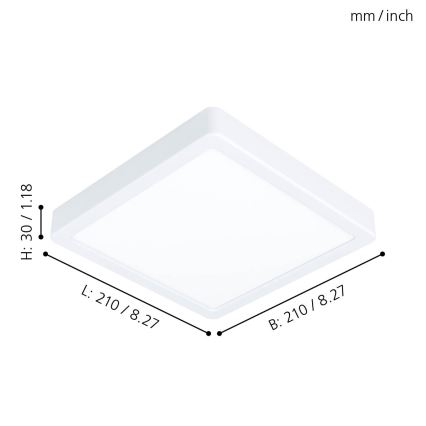 Eglo - Candeeiro de teto LED/16,5W/230V 21x21 cm