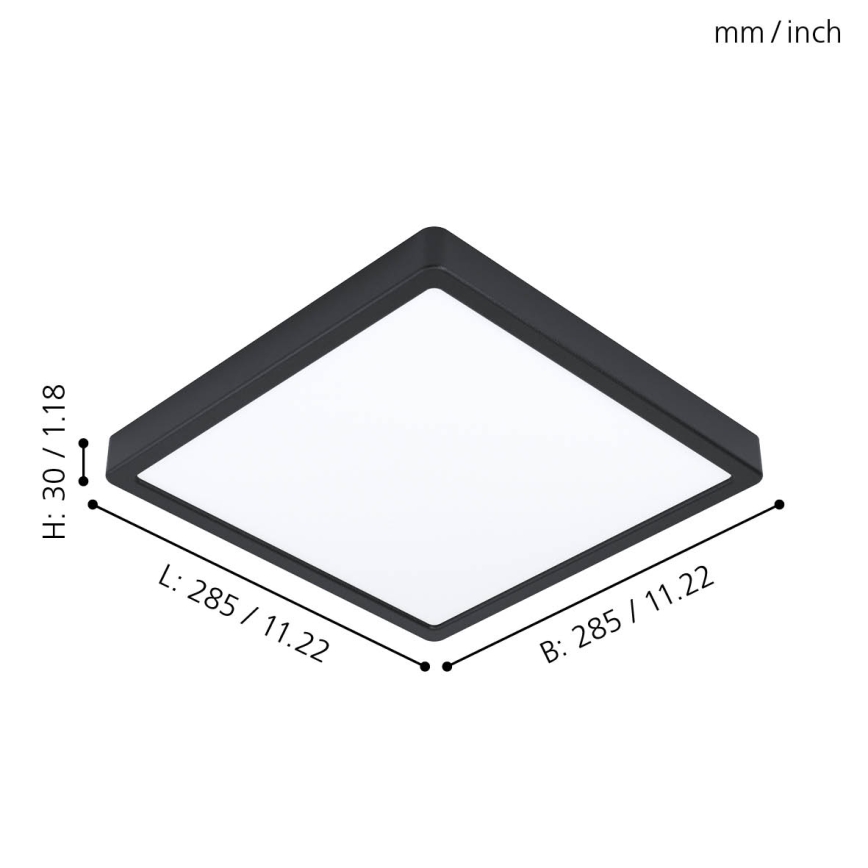 Eglo - Candeeiro de tecto LED para casa de banho LED/20W/230V IP44 28,5x28,5 cm