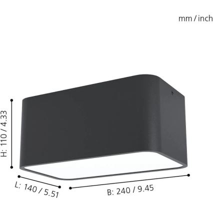 Eglo 99284 - Candeeiro de tecto GRIMASOLA 2xE27/28W/230V