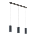 Eglo 99286 - Lustre pendente em cabo PINTO TÊXTIL 3xE27/16W/230V