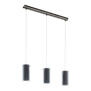 Eglo 99286 - Lustre pendente em cabo PINTO TÊXTIL 3xE27/16W/230V