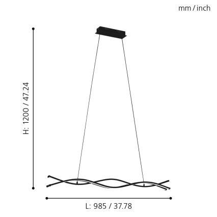 Eglo - Candelabro suspenso LED LED/36W/230V