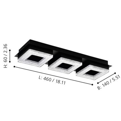 Eglo - Luz de teto LED 3xLED/4W/230V