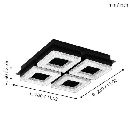 Eglo 99326 - Candeeiro de tecto LED FRADELO 4xLED/4W/230V